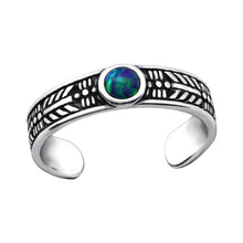 Load image into Gallery viewer, Green Opal Patterned Toe Ring - Midi Ring