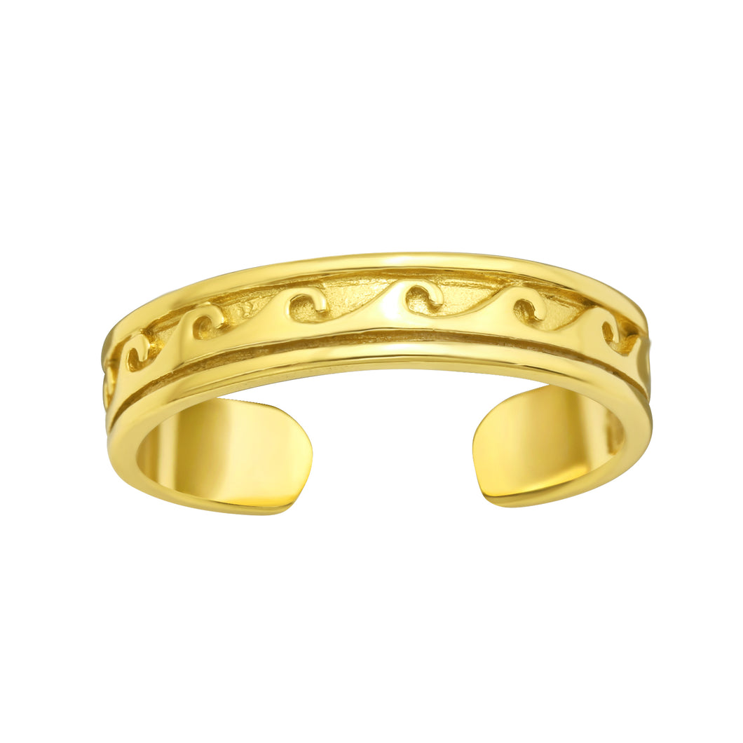 Gold Wave Toe Ring