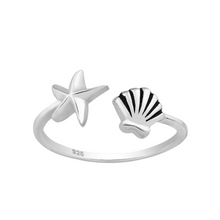 Load image into Gallery viewer, Shell and Starfish Ring
