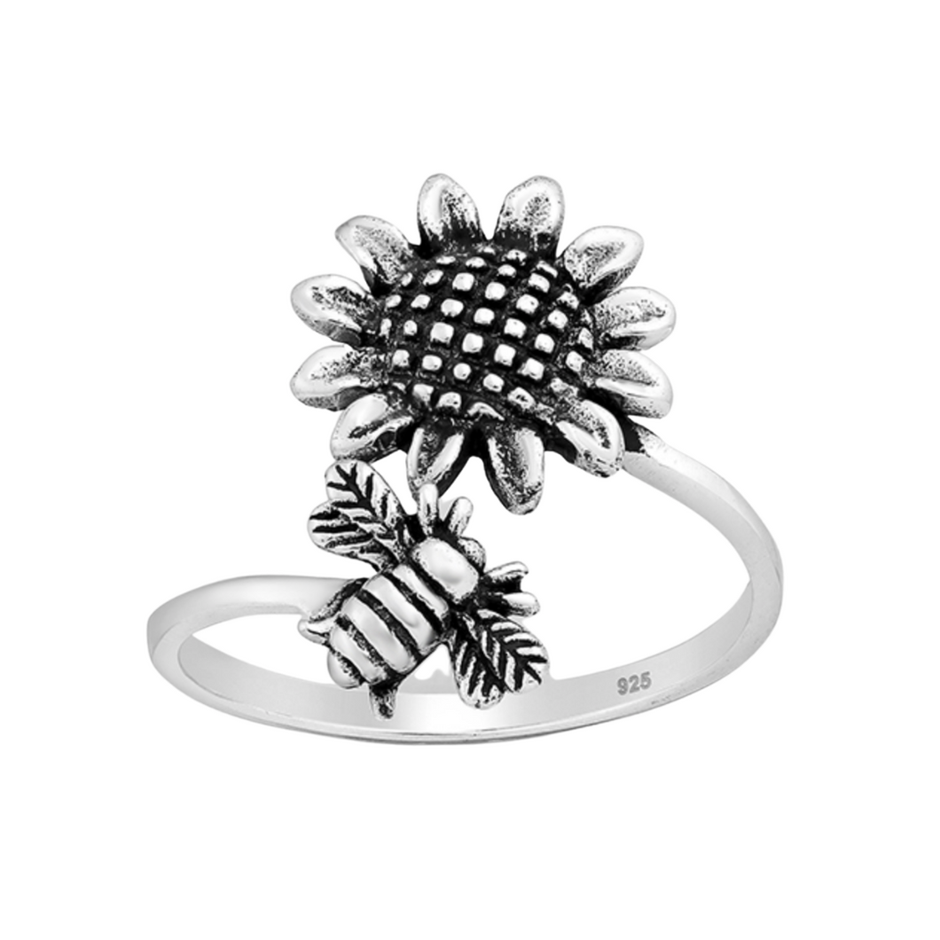 Bee and Sunflower Ring