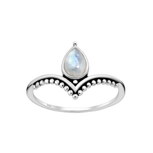 Load image into Gallery viewer, Rainbow Moonstone Boho Ring